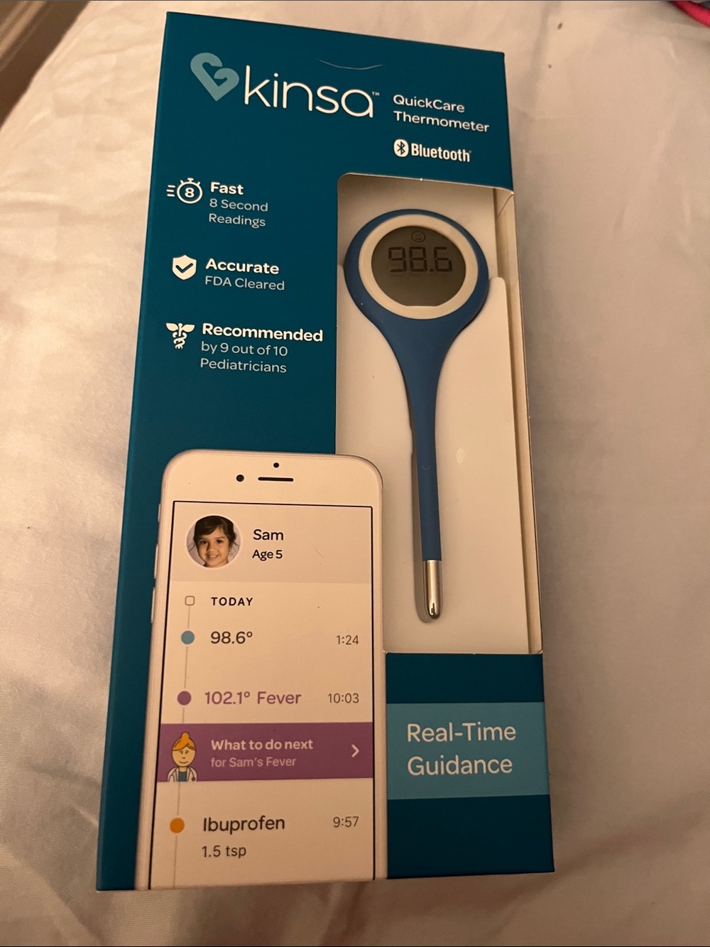 QuickCare Bluetooth Thermometer – Blue